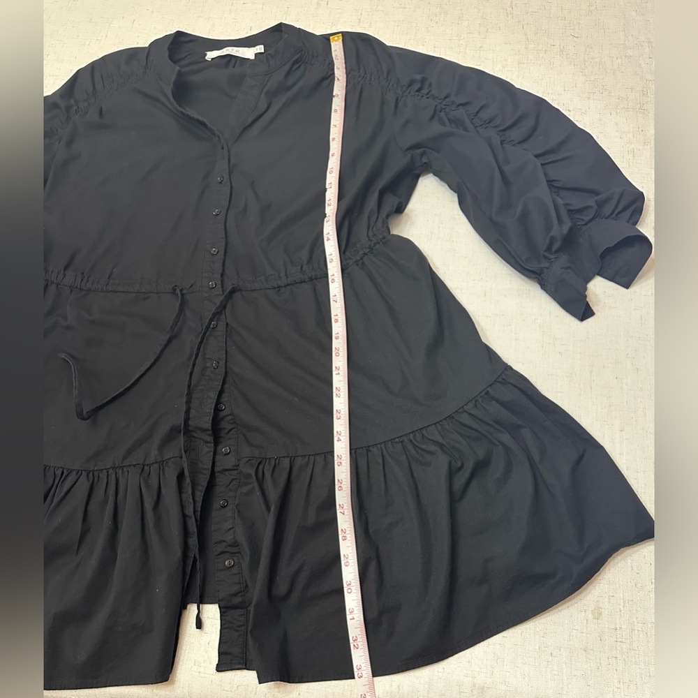 💜Astr Black Button-Front Drawstring Mini Dress - Picture 8 of 11